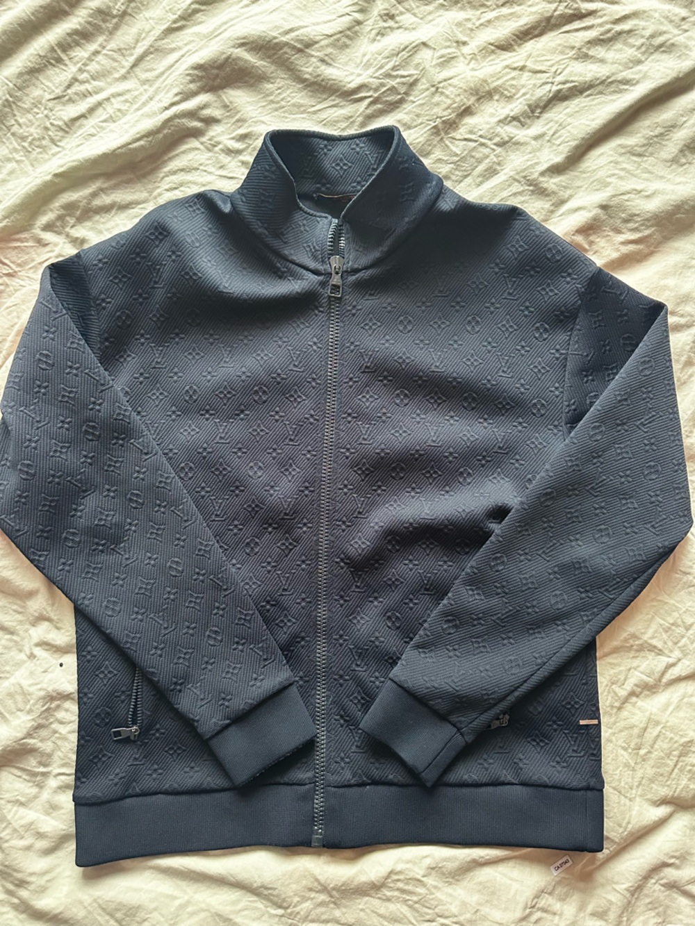 Louis Vuitton Monogram Embossed Jacket XXL Logo Textured Track Jacket Bomber